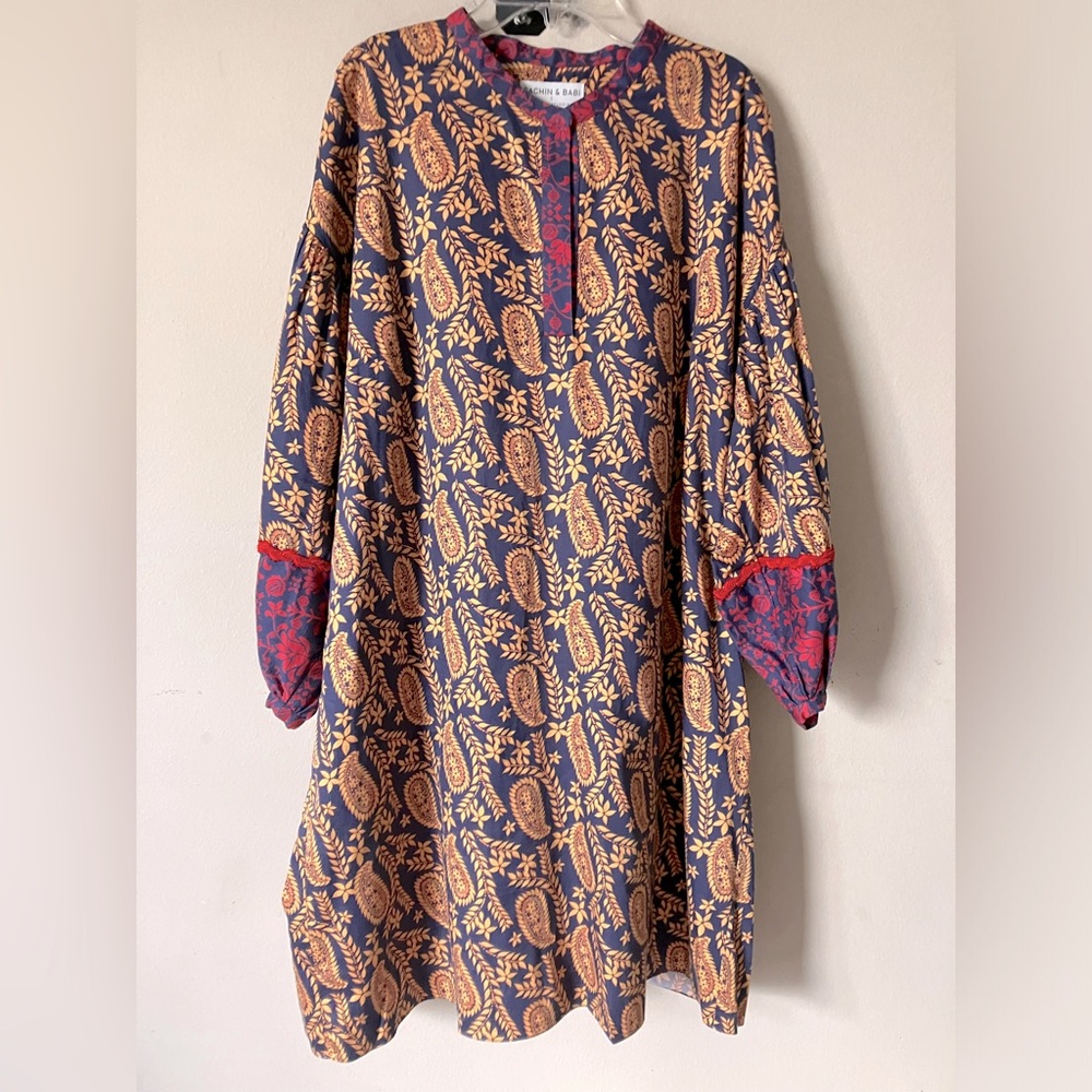 SACHIN & BABI  Anthropologie Celestine Paisley Print Tunic Dress